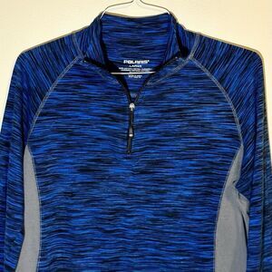 Womens Polaris Blue Long Sleeve Quarter Zip Long Sleeve Shirt Size Large  *READ*